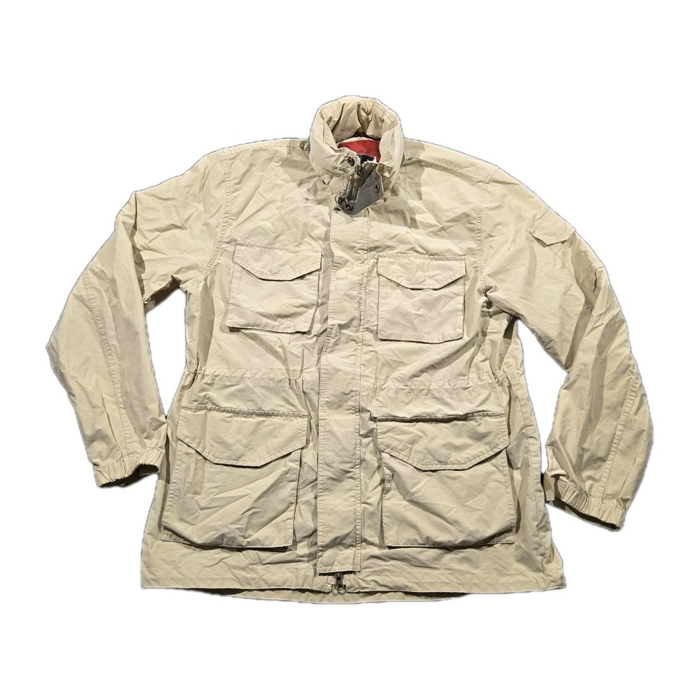 Vintage Timberland Safari Field Jacket Beige Utility Coat Men's Medium